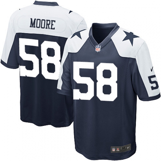 Men's Nike Dallas Cowboys #58 Damontre Moore Game Navy Blue Throwback Alternate NFL Jersey - Ujersey