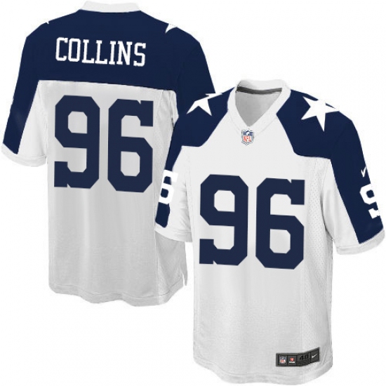 Men's Nike Dallas Cowboys #96 Maliek Collins Game White Throwback Alternate NFL Jersey - Ujersey