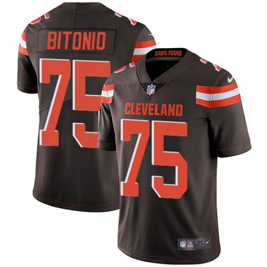 Men's Nike Cleveland Browns #75 Joel Bitonio Brown Team Color Vapor Untouchable Limited Player NFL Jersey - Ujersey