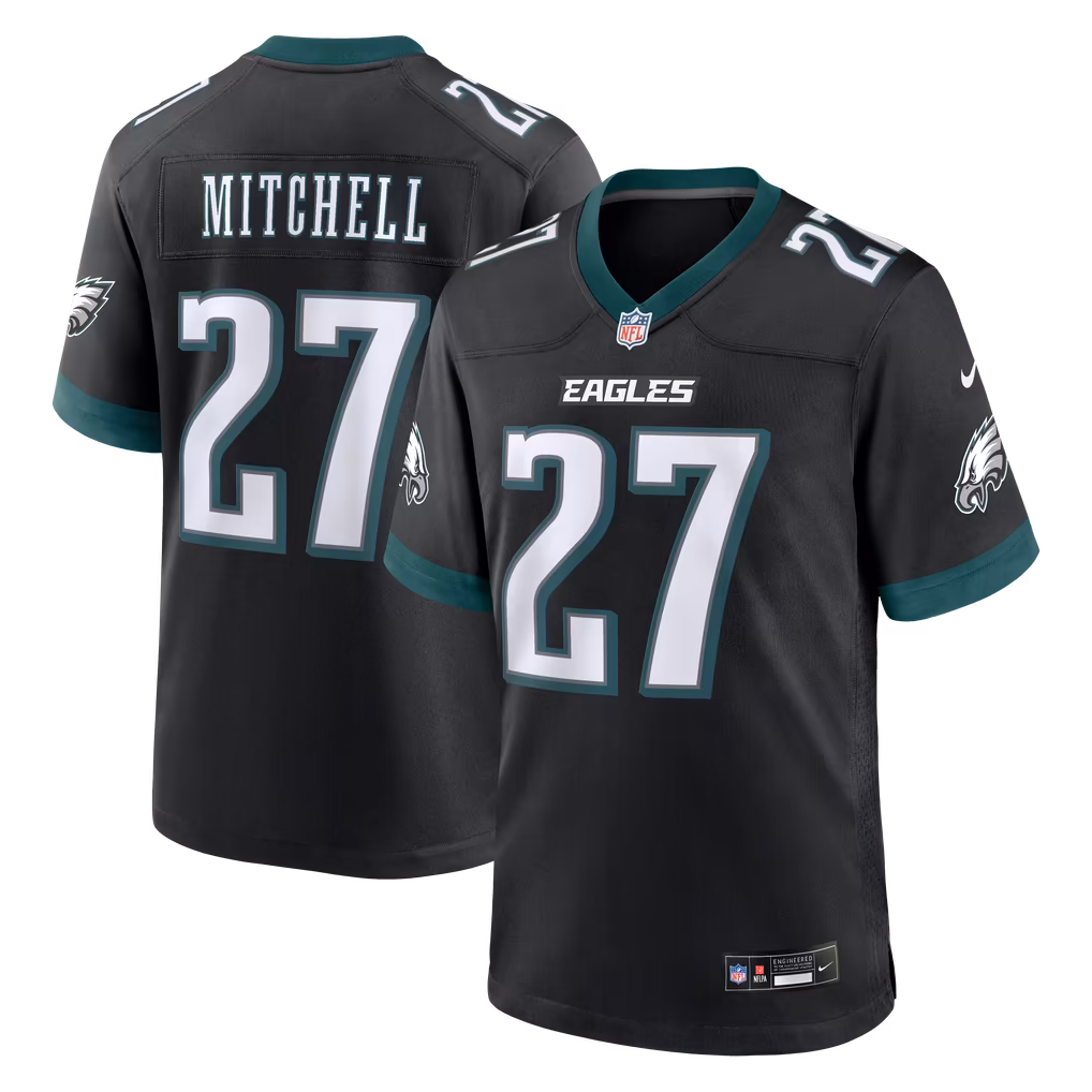 Men's Philadelphia Eagles Quinyon Mitchell Nike Black Alternate Game Jersey - Ujersey