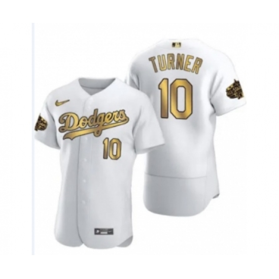 Men's Los Angeles Dodgers #10 Justin Turner White 2022 All Star Stitched Flex Base Nike Jersey - Ujersey