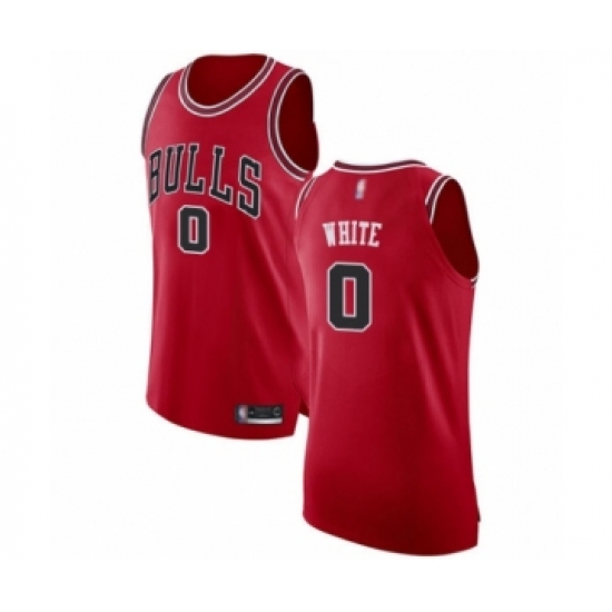 Men's Chicago Bulls #0 Coby White Authentic Red Basketball Jersey - Icon Edition - Ujersey