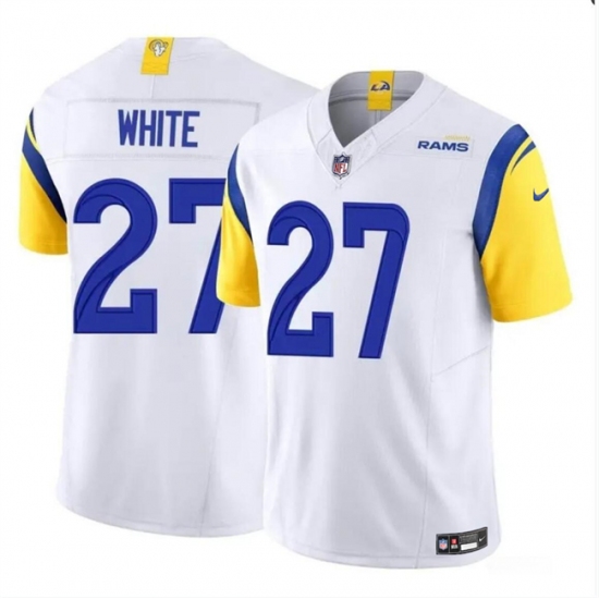 Men's Los Angeles Rams #27 Tre'Davious White White 2024 F.U.S.E. Vapor Untouchable Football Stitched Jersey - Ujersey