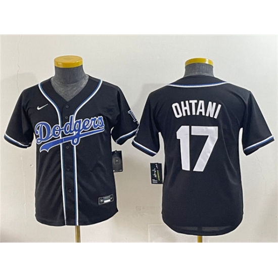 Youth Los Angeles Dodgers #17 Shohei Ohtani Black Stitched Baseball Jersey - Ujersey