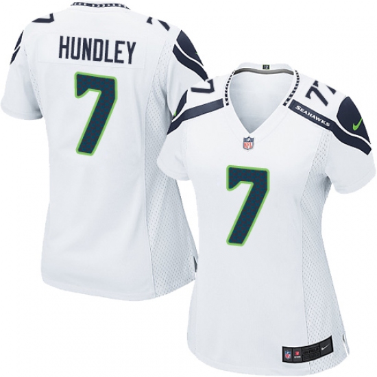Women Nike Seattle Seahawks #7 Brett Hundley Game White NFL Jersey - Ujersey