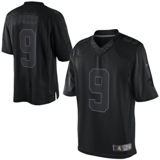 Men's Nike New Orleans Saints #9 Drew Brees Black Drenched Limited NFL Jersey - Ujersey