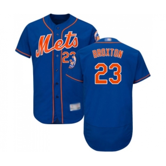 Men's New York Mets #23 Keon Broxton Royal Blue Alternate Flex Base Authentic Collection Baseball Jersey - Ujersey