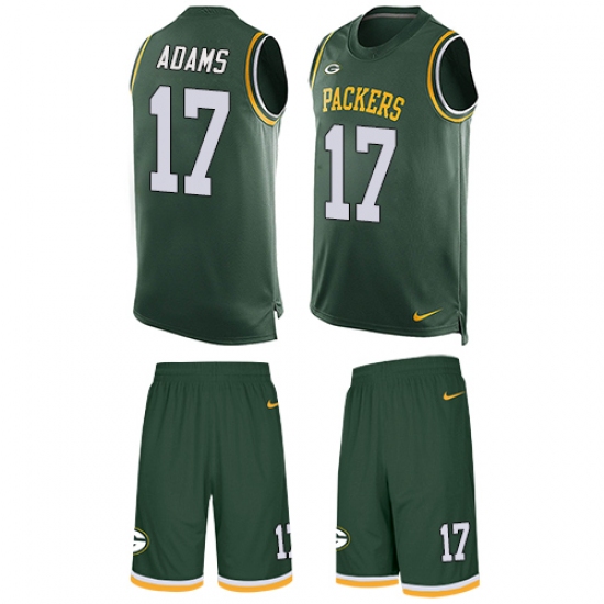 Men's Nike Green Bay Packers #17 Davante Adams Limited Green Tank Top Suit NFL Jersey - Ujersey