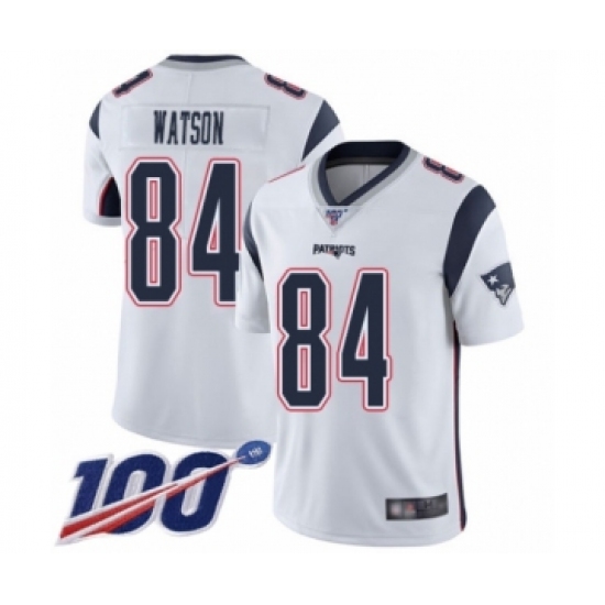 Men's New England Patriots #84 Benjamin Watson White Vapor Untouchable Limited Player 100th Season Football Jersey - Ujersey