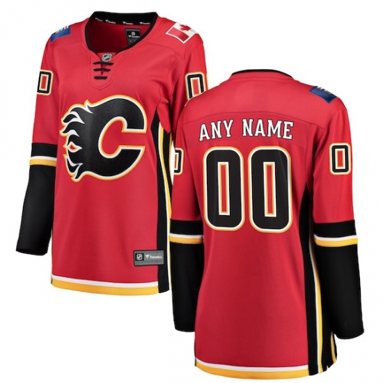 Women's Calgary Flames Fanatics Branded Red Home Breakaway Custom Jersey - Ujersey