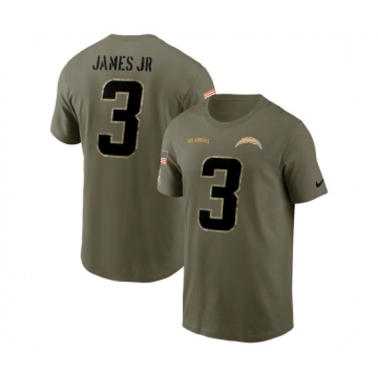 Men's Los Angeles Chargers #3 Derwin James 2022 Olive Salute to Service T-Shirt - Ujersey
