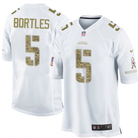 Men's Nike Jacksonville Jaguars #5 Blake Bortles Limited White Salute to Service NFL Jersey - Ujersey