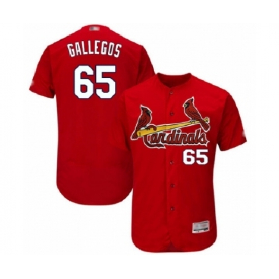 Men's St. Louis Cardinals #65 Giovanny Gallegos Red Alternate Flex Base Authentic Collection Baseball Player Jersey