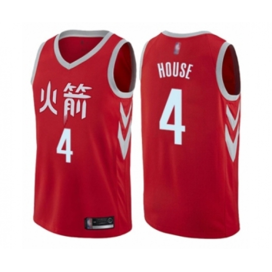 Men's Houston Rockets #4 Danuel House Authentic Red Basketball Jersey - City Edition - Ujersey