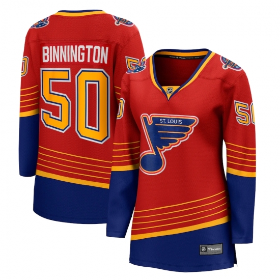 Women's St. Louis Blues #50 Jordan Binnington Fanatics Branded Red 2020-21 Special Edition Breakaway Player Jersey - Ujersey