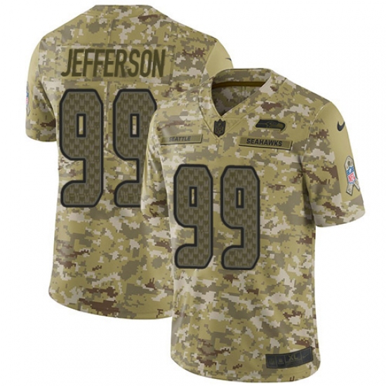 Youth Nike Seattle Seahawks #99 Quinton Jefferson Limited Camo 2018 Salute to Service NFL Jersey - Ujersey
