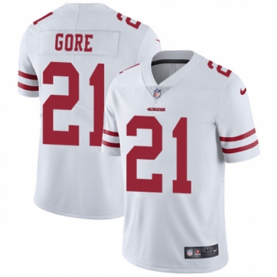 Youth Nike San Francisco 49ers #21 Frank Gore White Vapor Untouchable Limited Player NFL Jersey - Ujersey