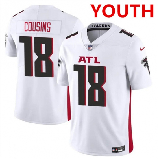 Youth Atlanta Falcons #18 Kirk Cousins White Vapor Untouchable Limited Stitched Jersey - Ujersey