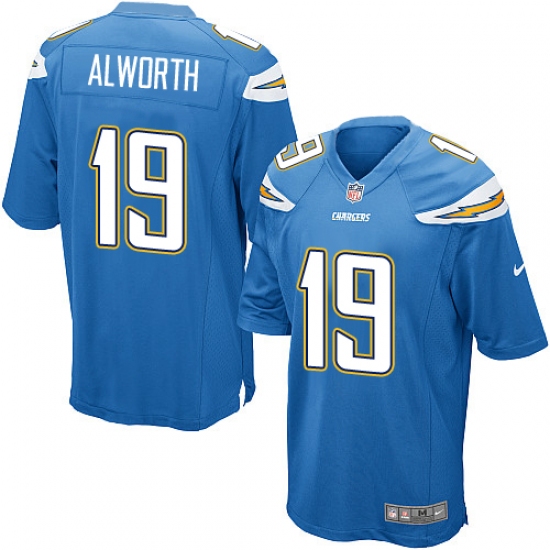 Men's Nike Los Angeles Chargers #19 Lance Alworth Game Electric Blue Alternate NFL Jersey - Ujersey