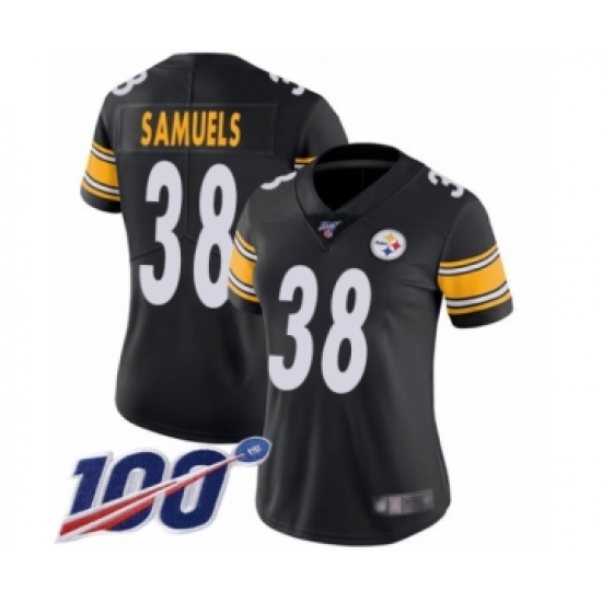 Women's Pittsburgh Steelers #38 Jaylen Samuels Black Team Color Vapor Untouchable Limited Player 100th Season Football Jersey - Ujersey