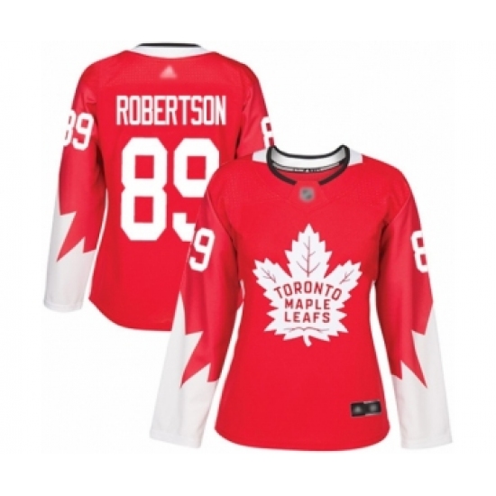 Women's Toronto Maple Leafs #89 Nicholas Robertson Authentic Red Alternate Hockey Jersey - Ujersey
