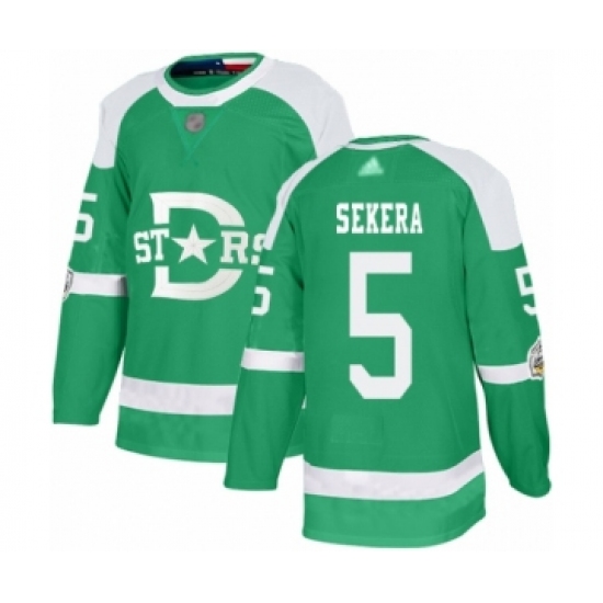 Men's Dallas Stars #5 Andrej Sekera Authentic Green 2020 Winter Classic Hockey Jersey - Ujersey