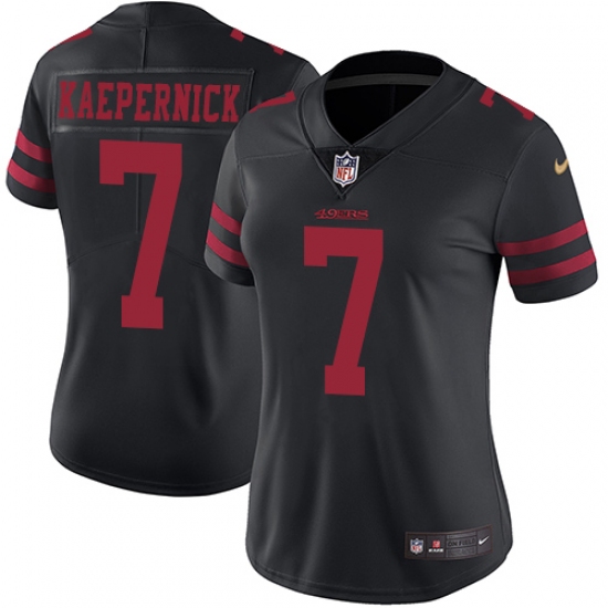 Women's Nike San Francisco 49ers #7 Colin Kaepernick Black Vapor Untouchable Limited Player NFL Jersey - Ujersey