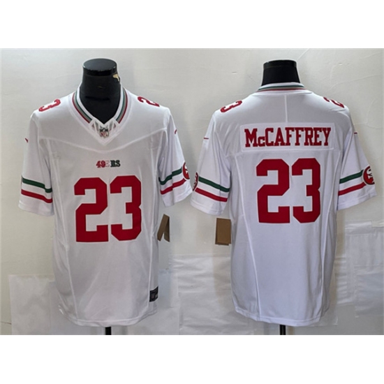 Men's San Francisco 49ers #23 Christian McCaffrey White 2023 F.U.S.E. Vapor Untouchable Limited Football Stitched Jersey - Ujersey
