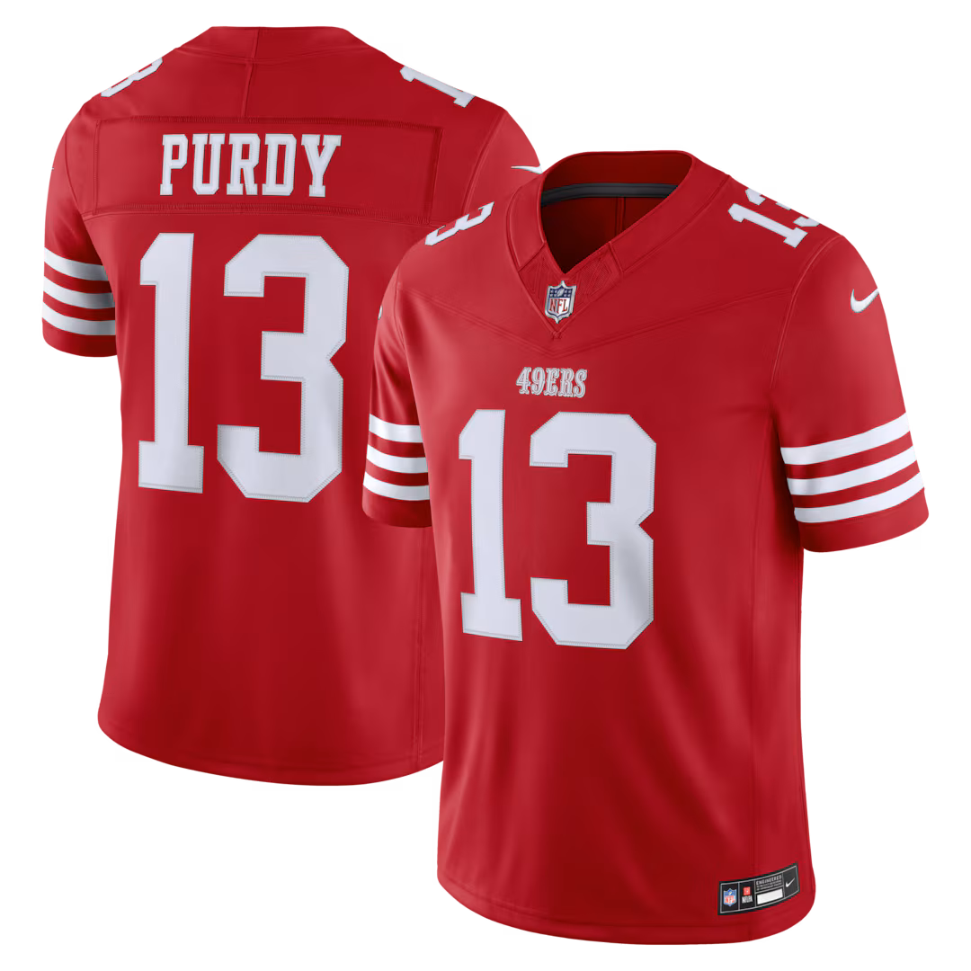 Men's San Francisco 49ers Brock Purdy Nike Scarlet Team Vapor F.U.S.E. Stitched Limited Jersey - Ujersey