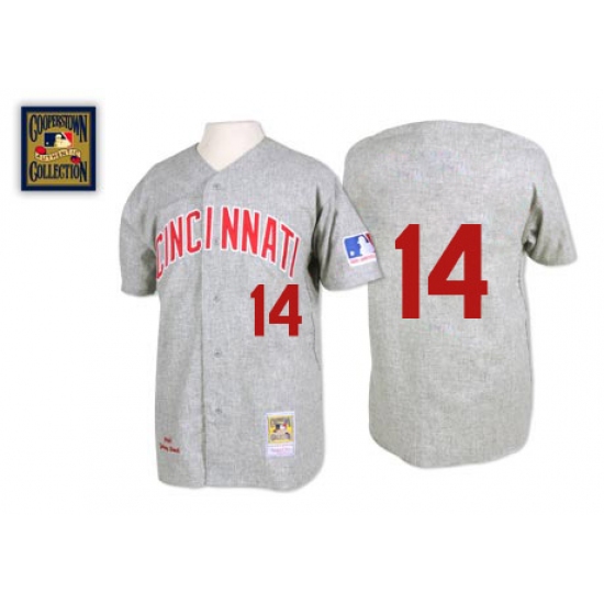 Men's Mitchell and Ness Cincinnati Reds #14 Pete Rose Replica Grey 1969 Throwback MLB Jersey - Ujersey
