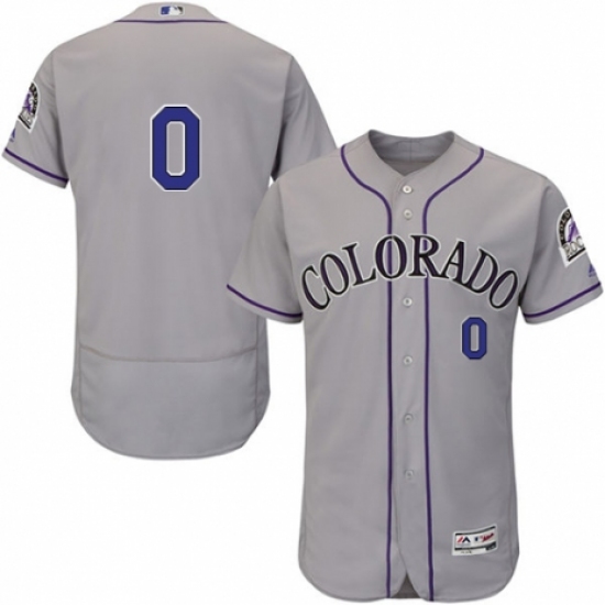 Men's Majestic Colorado Rockies #0 Adam Ottavino Grey Road Flex Base Authentic Collection MLB Jersey - Ujersey