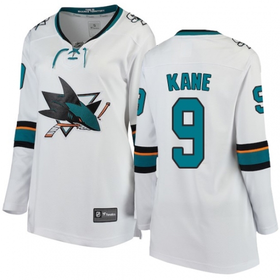 Women's San Jose Sharks #9 Evander Kane Fanatics Branded White Away Breakaway NHL Jersey - Ujersey