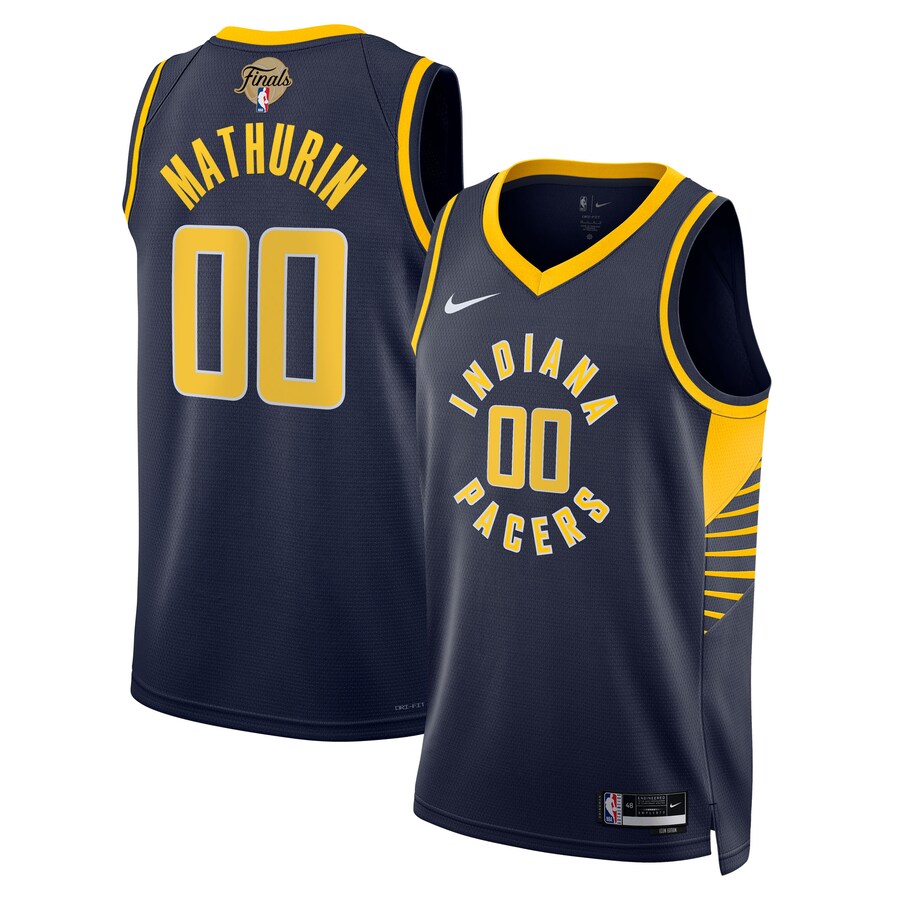 Unisex Indiana Pacers Bennedict Mathurin Nike Navy 2025 NBA Finals Swingman Jersey - Icon Edition - Ujersey