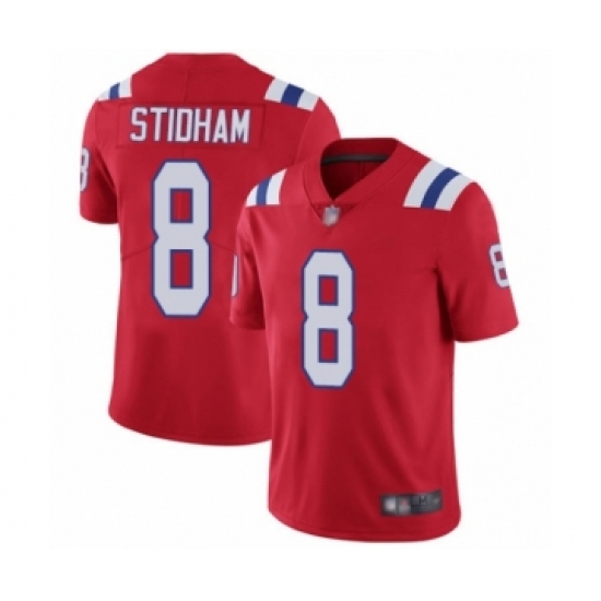 Men's New England Patriots #8 Jarrett Stidham Red Alternate Vapor Untouchable Limited Player Football Jersey - Ujersey