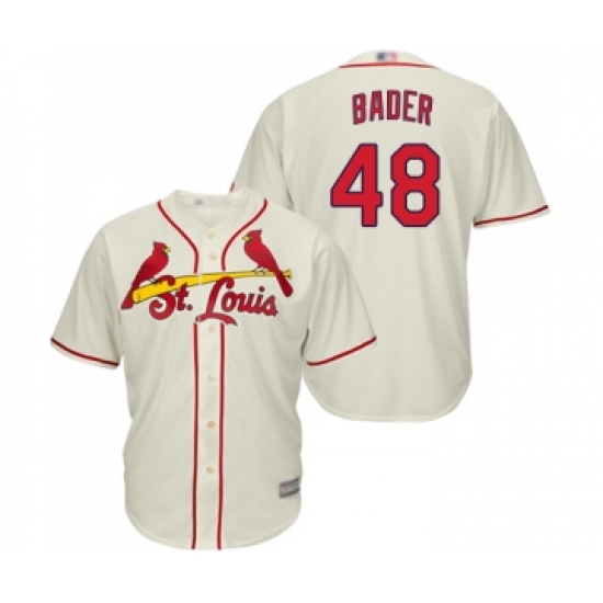Youth St. Louis Cardinals #48 Harrison Bader Replica Cream Alternate Cool Base Baseball Jersey - Ujersey