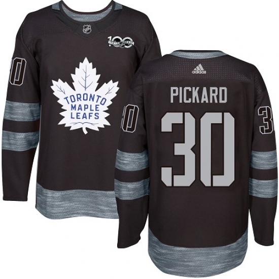 Men's Adidas Toronto Maple Leafs #30 Calvin Pickard Authentic Black 1917-2017 100th Anniversary NHL Jersey - Ujersey