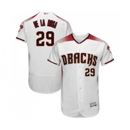 Men's Arizona Diamondbacks #29 Jorge De La Rosa White Home Authentic Collection Flex Base Baseball Jersey - Ujersey