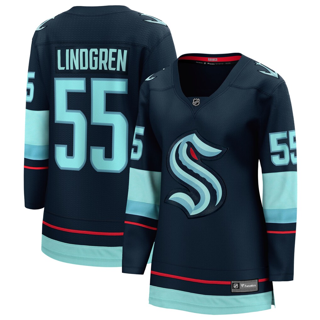 Women's Seattle Kraken Ryan Lindgren Fanatics Deep Sea Blue Home Breakaway Jersey