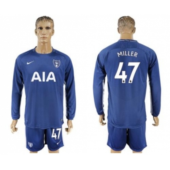 Tottenham Hotspur #47 Miller Away Long Sleeves Soccer Club Jersey