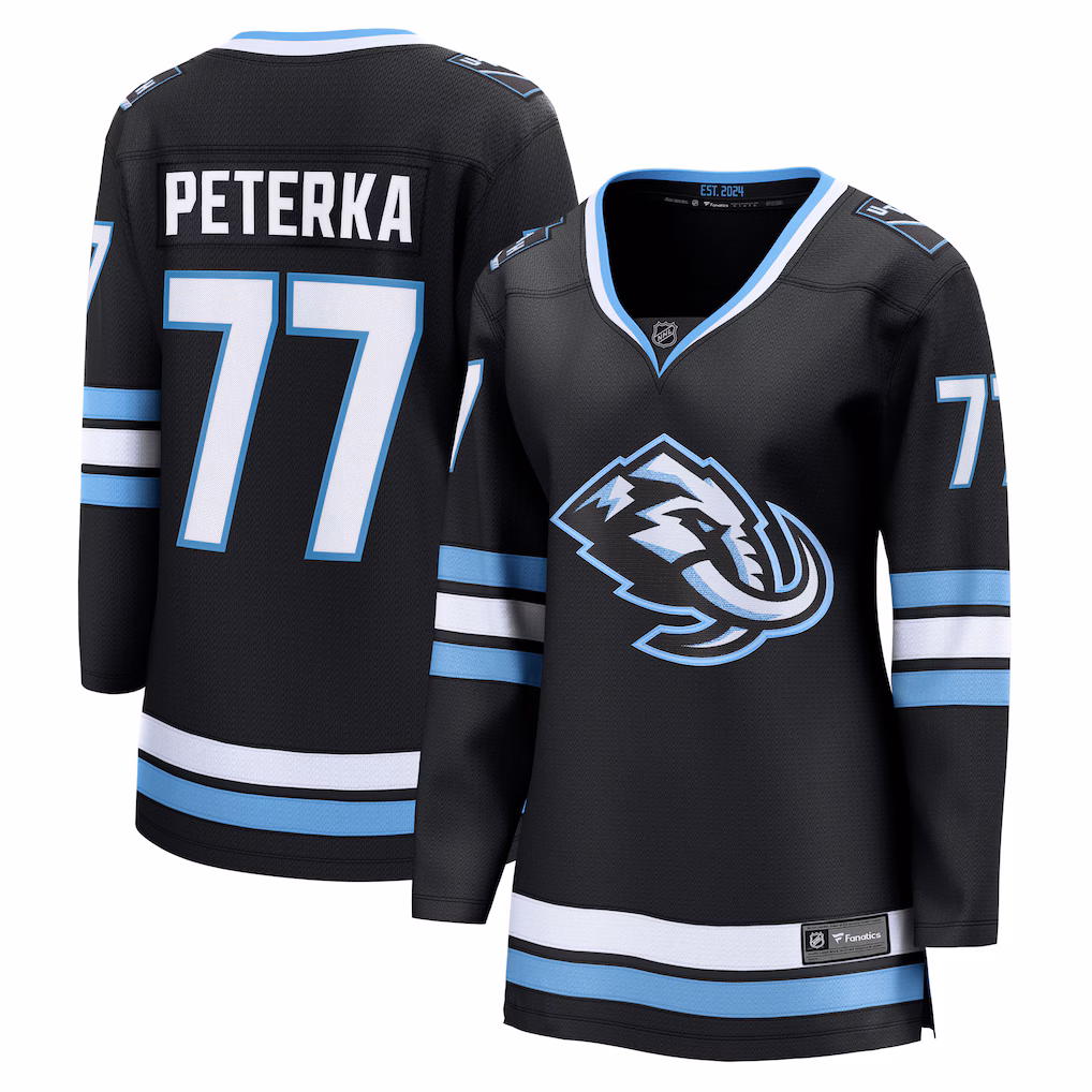 Women's Utah Mammoth JJ Peterka Fanatics Black Home Breakaway Jersey