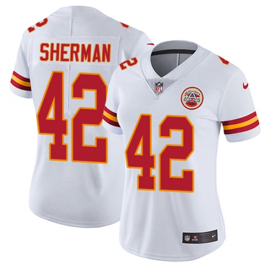 Women's Nike Kansas City Chiefs #42 Anthony Sherman White Vapor Untouchable Limited Player NFL Jersey - Ujersey