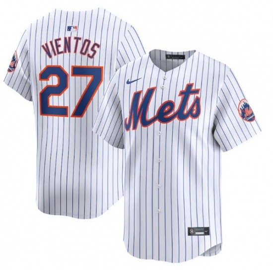 Men's New York Mets #27 Mark Vientos White 2024 Home Limited Stitched Baseball Jersey - Ujersey