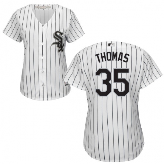 Women's Majestic Chicago White Sox #35 Frank Thomas Authentic White Home Cool Base MLB Jersey - Ujersey