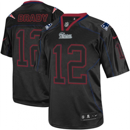 Men's Nike New England Patriots #12 Tom Brady Elite Lights Out Black NFL Jersey - Ujersey