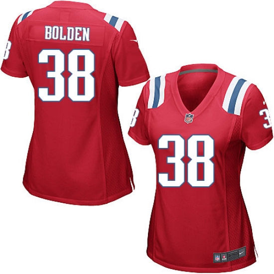 Women's Nike New England Patriots #38 Brandon Bolden Game Red Alternate NFL Jersey - Ujersey