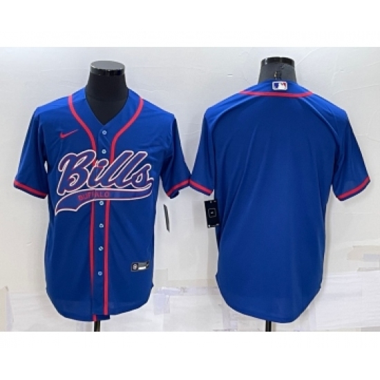 Men's Buffalo Bills Blank Blue Stitched MLB Cool Base Nike Baseball Jersey - Ujersey