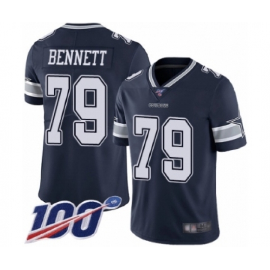 Men's Dallas Cowboys #79 Michael Bennett Navy Blue Team Color Vapor Untouchable Limited Player 100th Season Football Jersey - Ujersey
