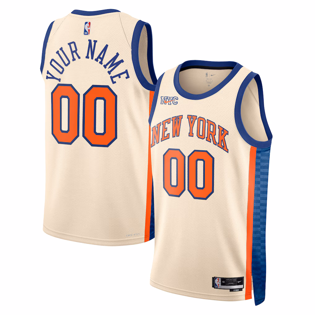 Unisex New York Knicks Nike Cream 2025/26 City Edition Swingman Custom Jersey - Vujersey Los Angeles Rams