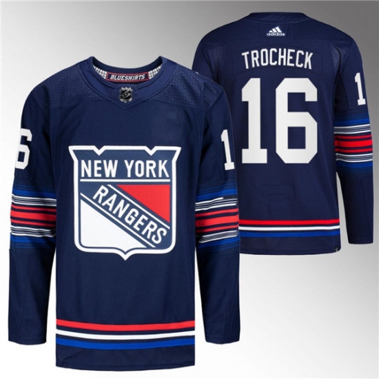 Men's New York Rangers #16 Vincent Trocheck Navy Stitched Jersey - Ujersey
