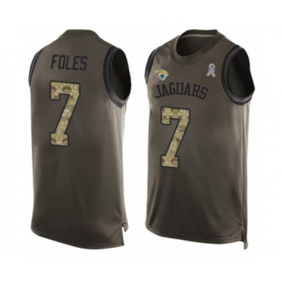 Men's Jacksonville Jaguars #7 Nick Foles Limited Green Salute to Service Tank Top Football Jersey - Ujersey